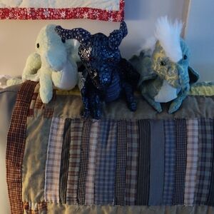 Enchanting Dragon Plush Set - Blue, Green, and Gray Winner's Choice